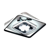 Square Flush Mount Lamp Modern Acrylic Black 19.5"/23.5" Wide LED Ceiling Light with Flower Decoration Clearhalo 'Ceiling Lights' 'Close To Ceiling Lights' 'Close to ceiling' 'Flush mount' Lighting' 287919