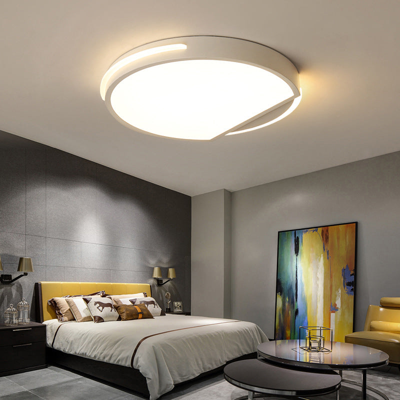 16"/19.5" Wide White Round Ceiling Mounted Light Simple Style Metal LED Flush Light Fixture, Warm/White Light/Remote Control Stepless Dimming White Clearhalo 'Ceiling Lights' 'Close To Ceiling Lights' 'Close to ceiling' 'Flush mount' Lighting' 287966