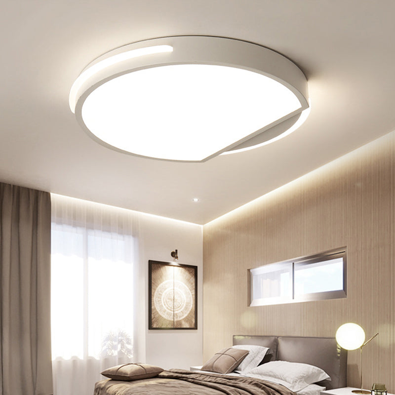 16"/19.5" Wide White Round Ceiling Mounted Light Simple Style Metal LED Flush Light Fixture, Warm/White Light/Remote Control Stepless Dimming Clearhalo 'Ceiling Lights' 'Close To Ceiling Lights' 'Close to ceiling' 'Flush mount' Lighting' 287967