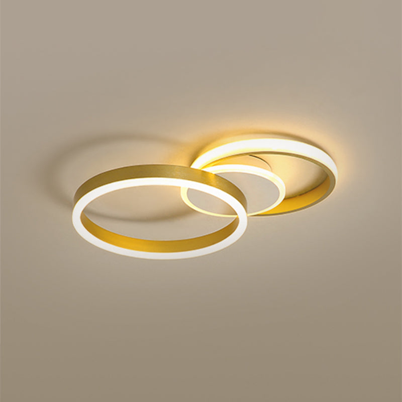 Acrylic Circle Flush Light Contemporary LED Gold Ceiling Mounted Fixture in Warm/White Light Gold White Clearhalo 'Ceiling Lights' 'Close To Ceiling Lights' 'Close to ceiling' 'Flush mount' Lighting' 287993