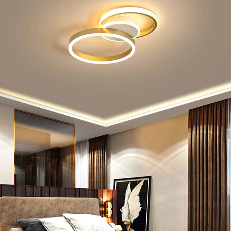 Acrylic Circle Flush Light Contemporary LED Gold Ceiling Mounted Fixture in Warm/White Light Clearhalo 'Ceiling Lights' 'Close To Ceiling Lights' 'Close to ceiling' 'Flush mount' Lighting' 287994