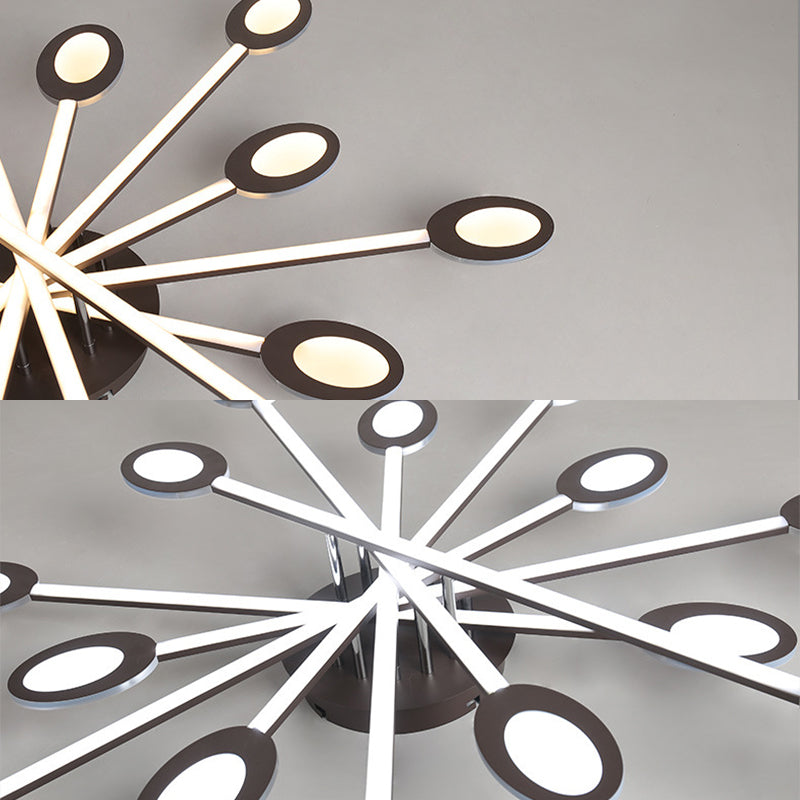 Starburst Semi Flush Minimalism Acrylic 31.5"/45" Wide LED Brown Close to Ceiling Lighting in Warm/White Light Clearhalo 'Ceiling Lights' 'Close To Ceiling Lights' 'Close to ceiling' 'Semi-flushmount' Lighting' 288006