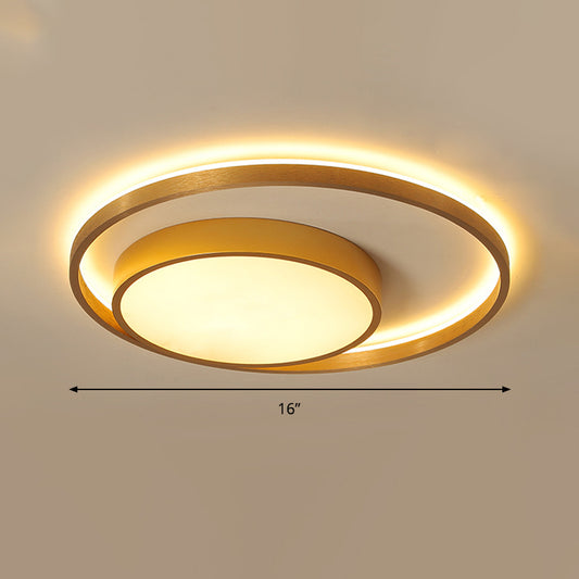 Metal Circular Ceiling Light Fixture Postmodern Gold 16"/23.5" Wide LED Flush Light in Warm/White Light Clearhalo 'Ceiling Lights' 'Close To Ceiling Lights' 'Close to ceiling' 'Flush mount' Lighting' 288011