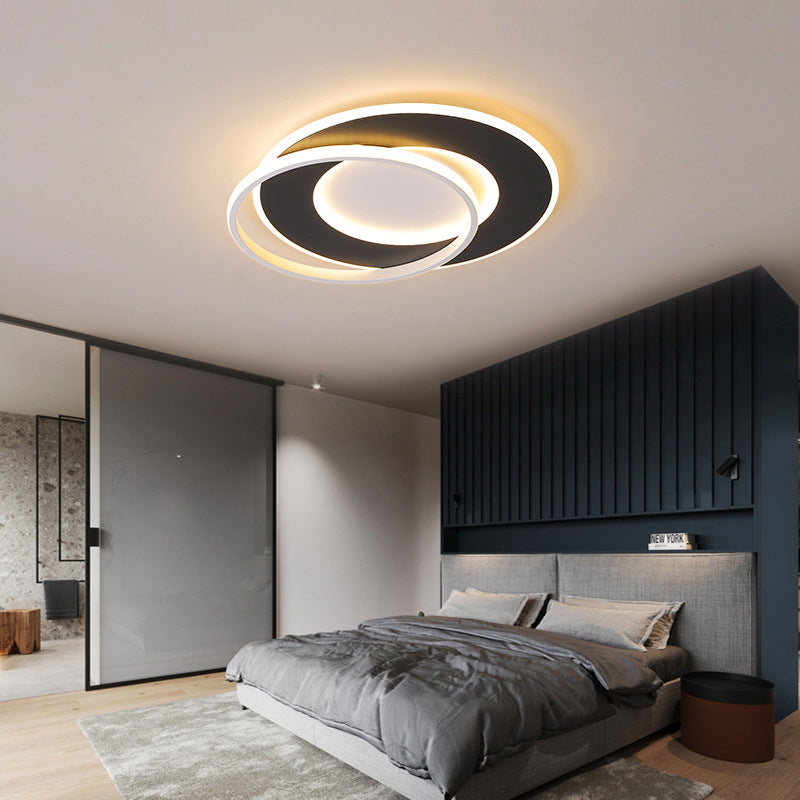 18"/22" Wide Ring Flush Mount Light Modern Acrylic Black LED Ceiling Fixture in Warm/White Light/Remote Control Stepless Dimming Clearhalo 'Ceiling Lights' 'Close To Ceiling Lights' 'Close to ceiling' 'Flush mount' Lighting' 288022