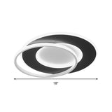 18"/22" Wide Ring Flush Mount Light Modern Acrylic Black LED Ceiling Fixture in Warm/White Light/Remote Control Stepless Dimming Clearhalo 'Ceiling Lights' 'Close To Ceiling Lights' 'Close to ceiling' 'Flush mount' Lighting' 288024