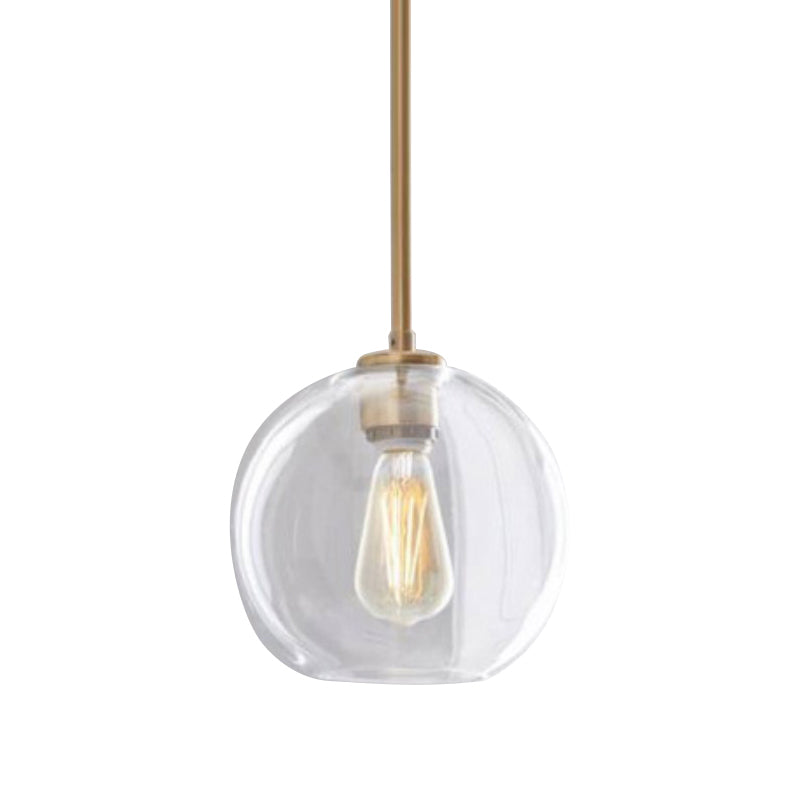 Clear Glass Globe Ceiling Pendant Light Contemporary 1 Light 8"/10"/12" Wide Hanging Lamp Clearhalo 'Ceiling Lights' 'Glass shade' 'Glass' 'Modern Pendants' 'Modern' 'Pendant Lights' 'Pendants' Lighting' 288153