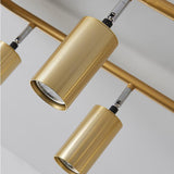 Round Metal Semi Flush Light Modernist 8 Heads Gold Close to Ceiling Lamp for Dining Room Clearhalo 'Ceiling Lights' 'Close To Ceiling Lights' 'Close to ceiling' 'Semi-flushmount' Lighting' 288169