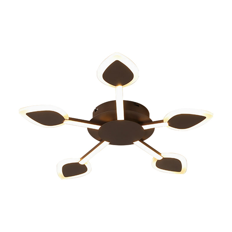 Sputnik Flush Light Contemporary Acrylic 5/11 Heads 29.5"/45" Wide Brown Close to Ceiling Lighting in Warm/White Light Clearhalo 'Ceiling Lights' 'Close To Ceiling Lights' 'Close to ceiling' 'Flush mount' Lighting' 288228