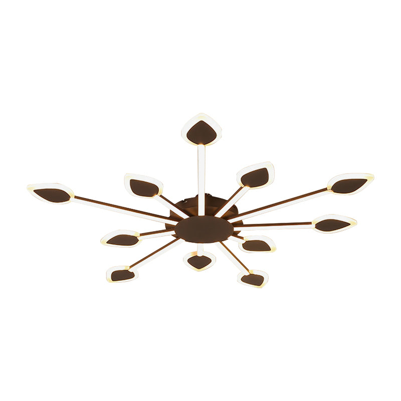 Sputnik Flush Light Contemporary Acrylic 5/11 Heads 29.5"/45" Wide Brown Close to Ceiling Lighting in Warm/White Light Clearhalo 'Ceiling Lights' 'Close To Ceiling Lights' 'Close to ceiling' 'Flush mount' Lighting' 288232