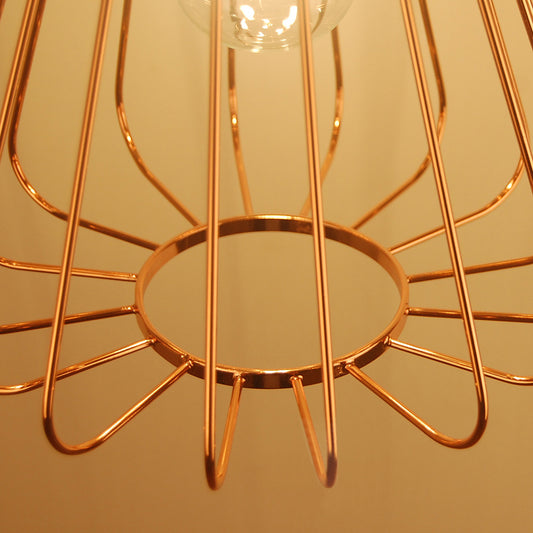 Geometric Cage Indoor Suspension Light Retro Style Metal 1 Light Brass/Copper Pendant Lighting Clearhalo 'Art Deco Pendants' 'Cast Iron' 'Ceiling Lights' 'Ceramic' 'Crystal' 'Industrial Pendants' 'Industrial' 'Metal' 'Middle Century Pendants' 'Pendant Lights' 'Pendants' 'Tiffany' Lighting' 28824