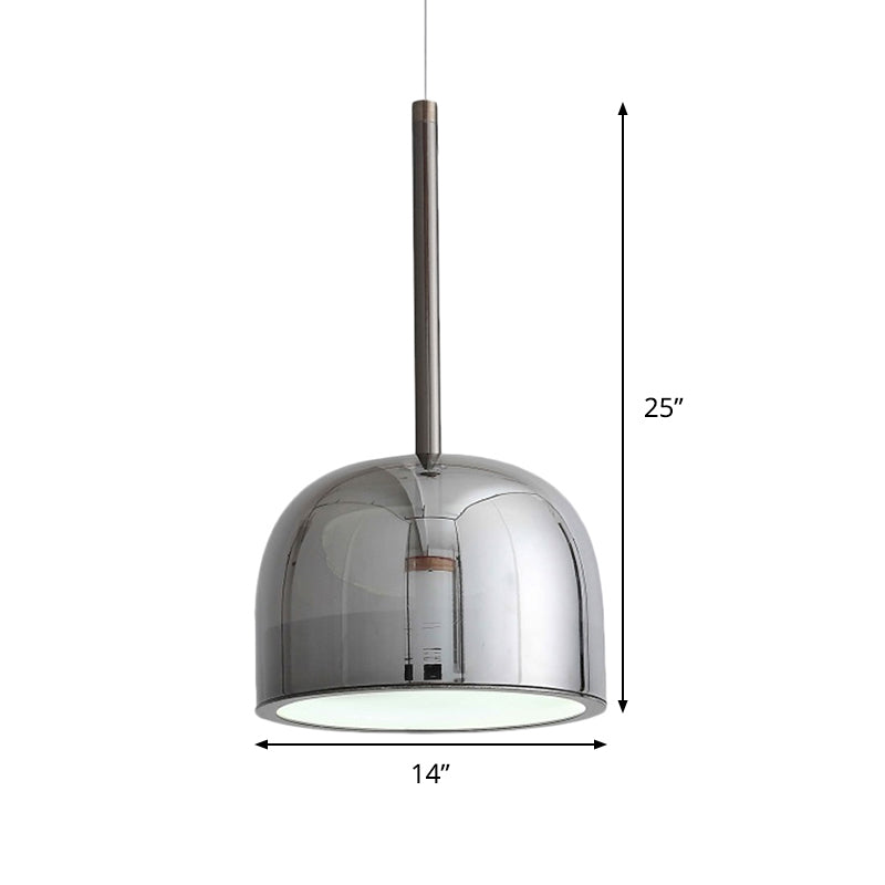 Black Dome Hanging Ceiling Light Contemporary 1 Head Metal Pendant Light Fixture for Study Room Clearhalo 'Ceiling Lights' 'Modern Pendants' 'Modern' 'Pendant Lights' 'Pendants' Lighting' 288477