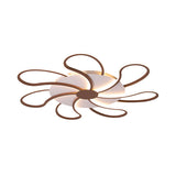 Flower Flush Light Contemporary Acrylic 5/6/7 Heads Brown Ceiling Mounted Fixture in Warm/White Light, 31.5"/39"/46.5" Wide Clearhalo 'Ceiling Lights' 'Close To Ceiling Lights' 'Close to ceiling' 'Flush mount' Lighting' 288604