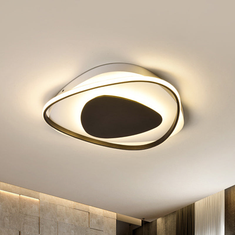 Black Triangle Ceiling Light Fixture Modernism Acrylic LED Flush Mount Lighting in Warm/White Light Black Warm Clearhalo 'Ceiling Lights' 'Close To Ceiling Lights' 'Close to ceiling' 'Flush mount' Lighting' 288637