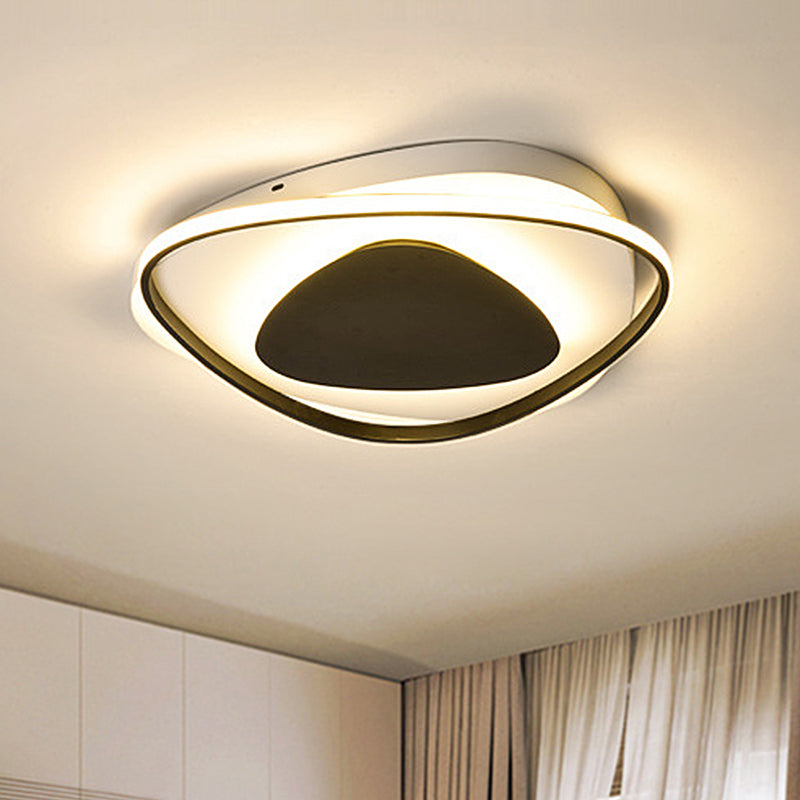 Black Triangle Ceiling Light Fixture Modernism Acrylic LED Flush Mount Lighting in Warm/White Light Clearhalo 'Ceiling Lights' 'Close To Ceiling Lights' 'Close to ceiling' 'Flush mount' Lighting' 288638