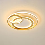 18"/21.5" Wide Ring Ceiling Light Fixture Contemporary Acrylic Black/Gold LED Flush Mount Lamp in Warm/White Light/Remote Control Stepless Dimming Gold Clearhalo 'Ceiling Lights' 'Close To Ceiling Lights' 'Close to ceiling' 'Flush mount' Lighting' 288708