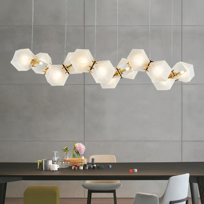 Geometric Frosted Glass Chandelier Lighting Postmodern 6/8/10 Heads ...