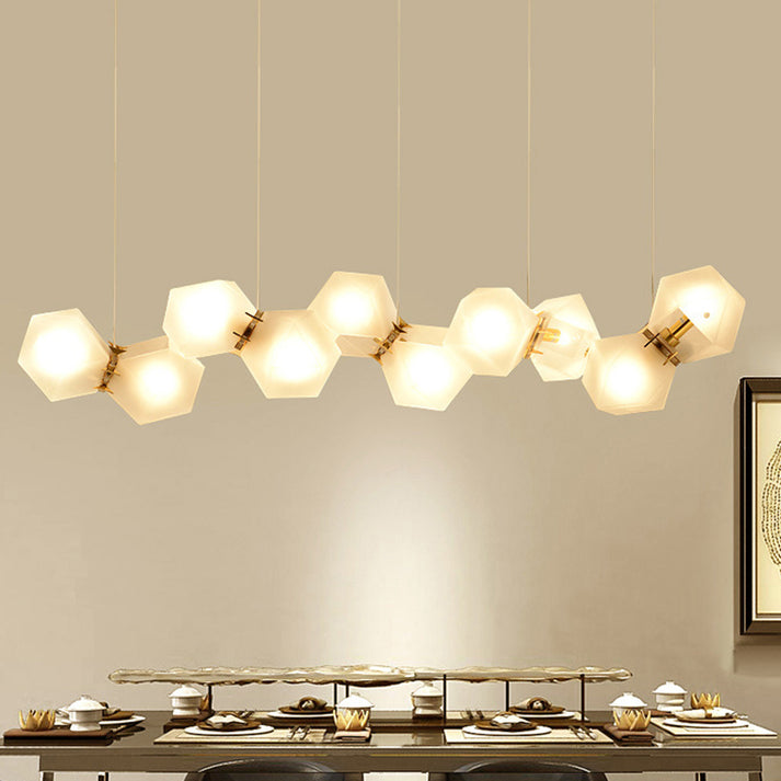 Geometric Frosted Glass Chandelier Lighting Postmodern 6/8/10 Heads ...