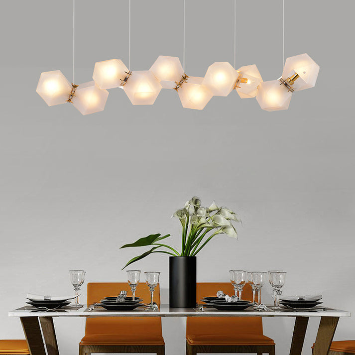 Geometric Frosted Glass Chandelier Lighting Postmodern 6/8/10 Heads ...