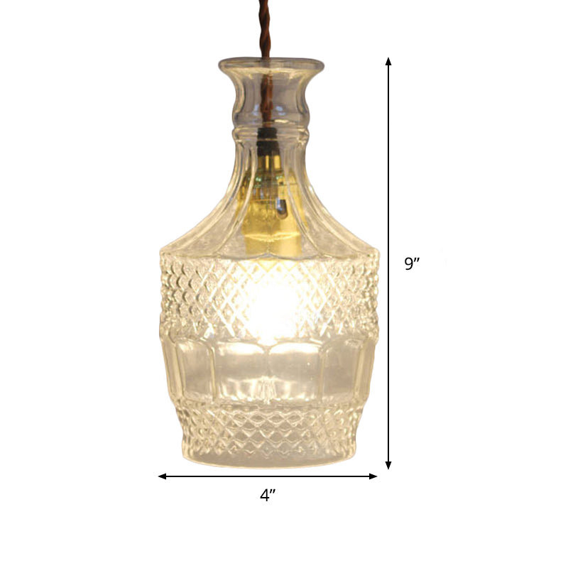 Clear Prism Glass Bottle Pendant Light Fixture Modern 1 Light Hanging Ceiling Light for Dining Room Clearhalo 'Ceiling Lights' 'Chandeliers' 'Glass shade' 'Glass' 'Modern Pendants' 'Modern' 'Pendant Lights' 'Pendants' Lighting' 288747
