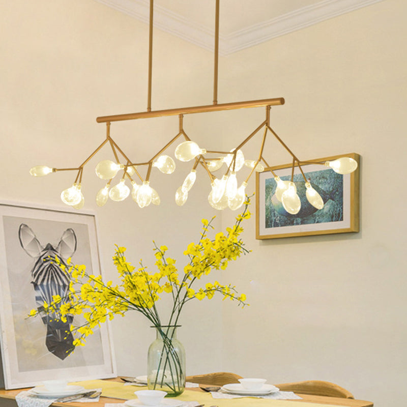 Postmodern Bubble Chandelier Lamp Clear Glass 27 Heads Dining Room Hanging Light Kit in Black/Gold Clearhalo 'Ceiling Lights' 'Chandeliers' 'Glass shade' 'Glass' 'Island Lights' 'Pendant Lights' Lighting' 288829