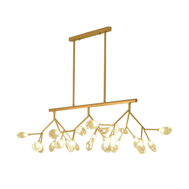 Postmodern Bubble Chandelier Lamp Clear Glass 27 Heads Dining Room Hanging Light Kit in Black/Gold Clearhalo 'Ceiling Lights' 'Chandeliers' 'Glass shade' 'Glass' 'Island Lights' 'Pendant Lights' Lighting' 288832