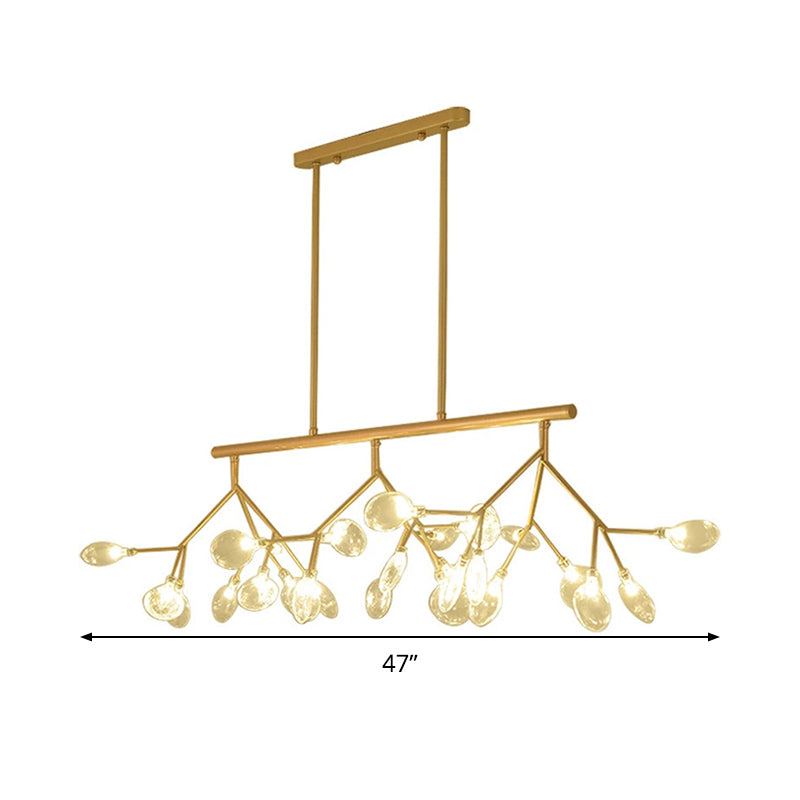 Postmodern Bubble Chandelier Lamp Clear Glass 27 Heads Dining Room Hanging Light Kit in Black/Gold Clearhalo 'Ceiling Lights' 'Chandeliers' 'Glass shade' 'Glass' 'Island Lights' 'Pendant Lights' Lighting' 288833