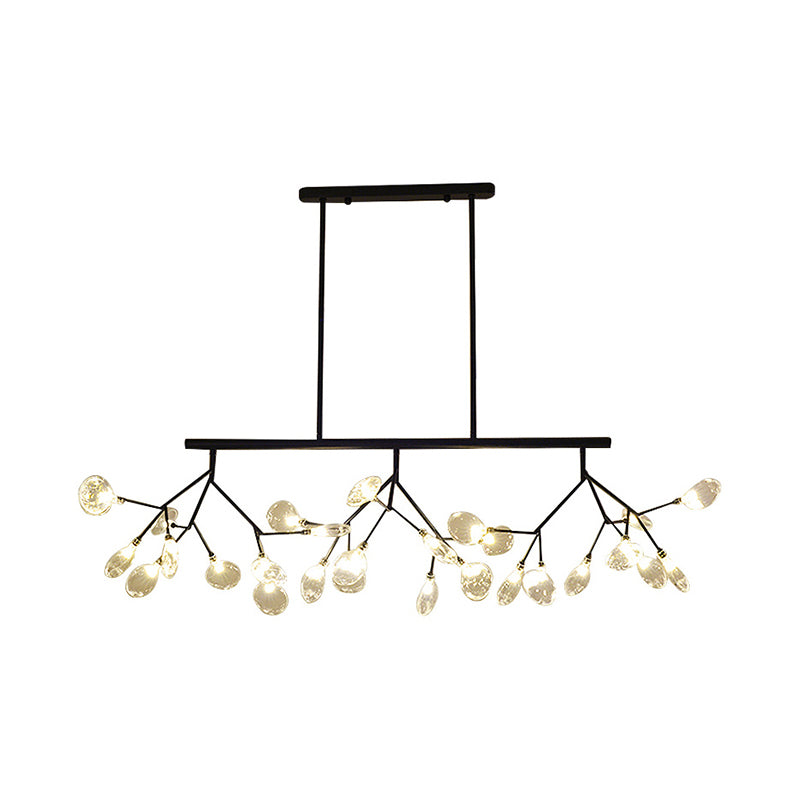 Postmodern Bubble Chandelier Lamp Clear Glass 27 Heads Dining Room Hanging Light Kit in Black/Gold Clearhalo 'Ceiling Lights' 'Chandeliers' 'Glass shade' 'Glass' 'Island Lights' 'Pendant Lights' Lighting' 288839