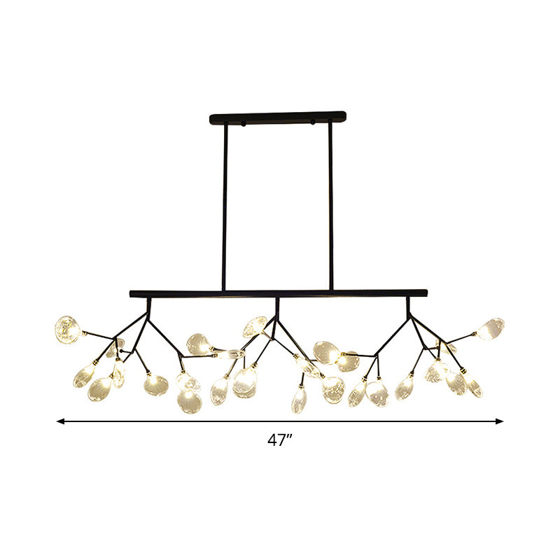 Postmodern Bubble Chandelier Lamp Clear Glass 27 Heads Dining Room Hanging Light Kit in Black/Gold Clearhalo 'Ceiling Lights' 'Chandeliers' 'Glass shade' 'Glass' 'Island Lights' 'Pendant Lights' Lighting' 288840