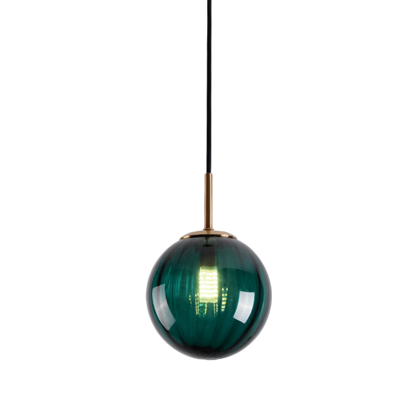 Bubble Ceiling Pendant Light Macaron Amber/Green/Red Glass 1 Head Bedroom Hanging Ceiling Light Clearhalo 'Ceiling Lights' 'Chandeliers' 'Modern Chandeliers' 'Modern' Lighting' 288845