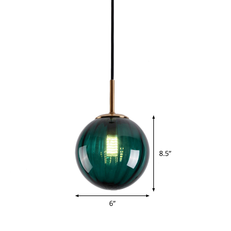 Bubble Ceiling Pendant Light Macaron Amber/Green/Red Glass 1 Head Bedroom Hanging Ceiling Light Clearhalo 'Ceiling Lights' 'Chandeliers' 'Modern Chandeliers' 'Modern' Lighting' 288846