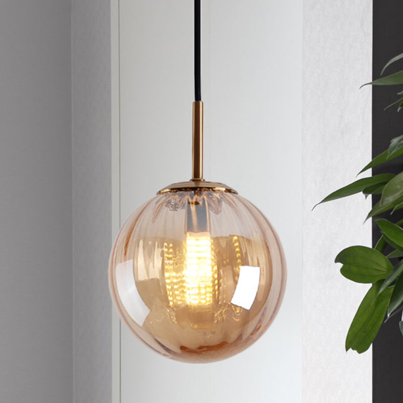 Bubble Ceiling Pendant Light Macaron Amber/Green/Red Glass 1 Head Bedroom Hanging Ceiling Light Amber Clearhalo 'Ceiling Lights' 'Chandeliers' 'Modern Chandeliers' 'Modern' Lighting' 288847