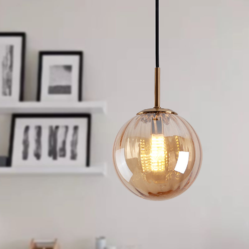 Bubble Ceiling Pendant Light Macaron Amber/Green/Red Glass 1 Head Bedroom Hanging Ceiling Light Clearhalo 'Ceiling Lights' 'Chandeliers' 'Modern Chandeliers' 'Modern' Lighting' 288849