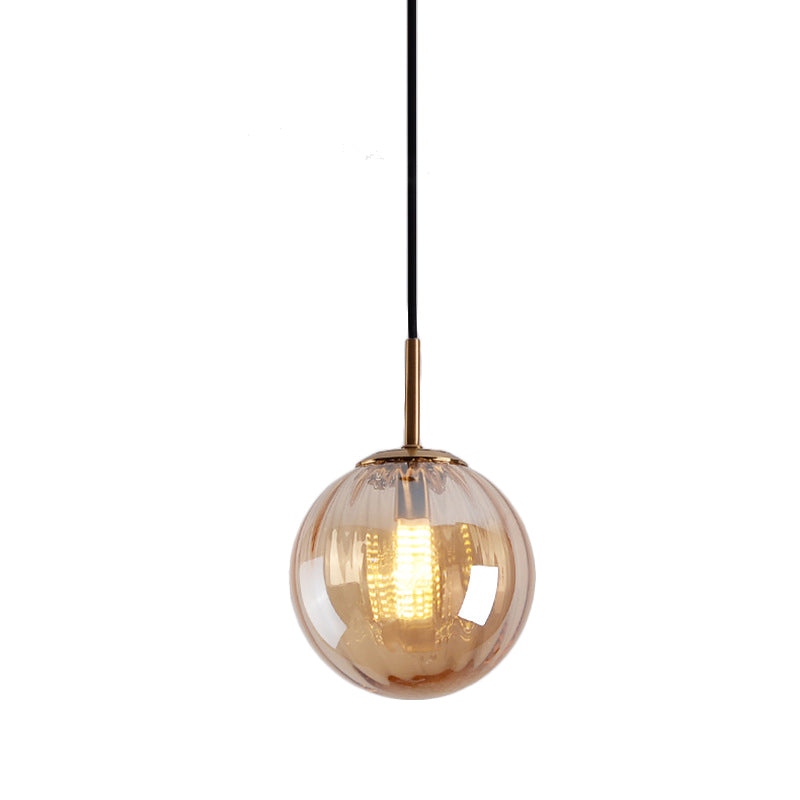 Bubble Ceiling Pendant Light Macaron Amber/Green/Red Glass 1 Head Bedroom Hanging Ceiling Light Clearhalo 'Ceiling Lights' 'Chandeliers' 'Modern Chandeliers' 'Modern' Lighting' 288851