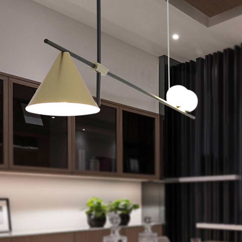 Metal Cone Island Light Contemporary 3 Heads Dining Room Hanging Ceiling Light in Gold/Black Clearhalo 'Ceiling Lights' 'Glass shade' 'Glass' 'Island Lights' 'Pendant Lights' Lighting' 288860