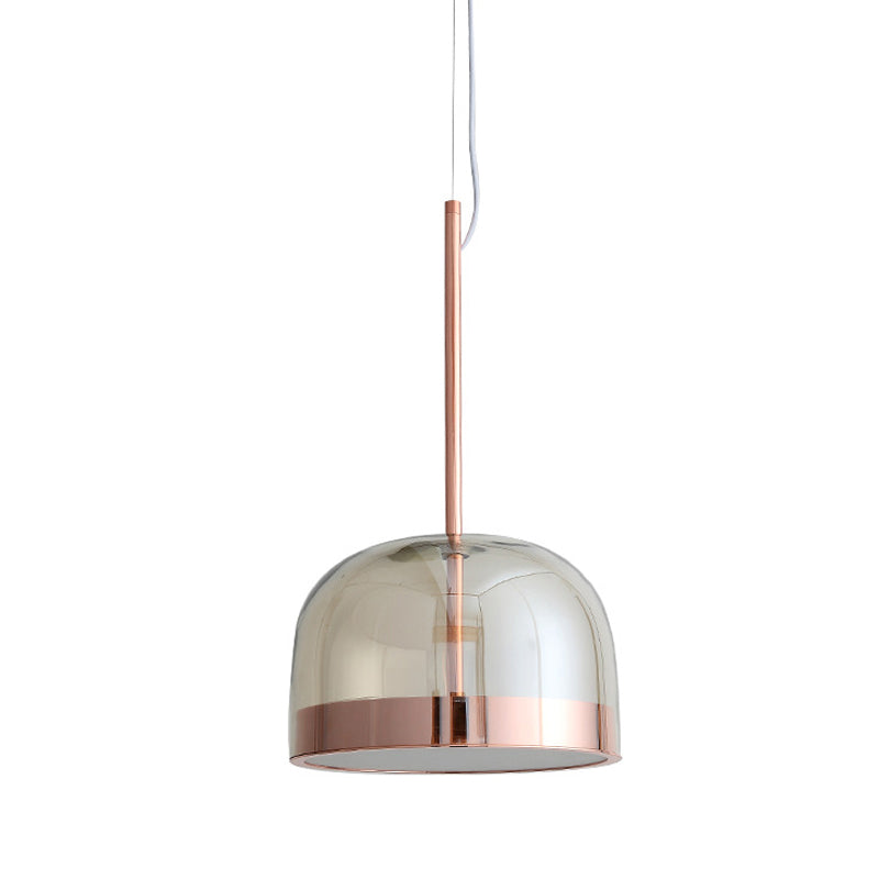 Clear Glass Dome Hanging Ceiling Light Postmodern 1 Head Copper Pendant Light Kit Clearhalo 'Ceiling Lights' 'Modern Pendants' 'Modern' 'Pendant Lights' 'Pendants' Lighting' 288915