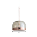 Clear Glass Dome Hanging Ceiling Light Postmodern 1 Head Copper Pendant Light Kit Clearhalo 'Ceiling Lights' 'Modern Pendants' 'Modern' 'Pendant Lights' 'Pendants' Lighting' 288916