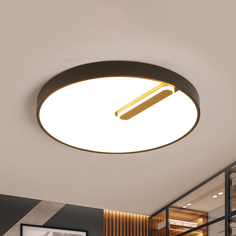 Round Ceiling Mounted Light Minimalist Acrylic Black/White 18"/21.5" Wide LED Flush Light Fixture, Warm/White Light/Remote Control Stepless Dimming Black Clearhalo 'Ceiling Lights' 'Close To Ceiling Lights' 'Close to ceiling' 'Flush mount' Lighting' 289039