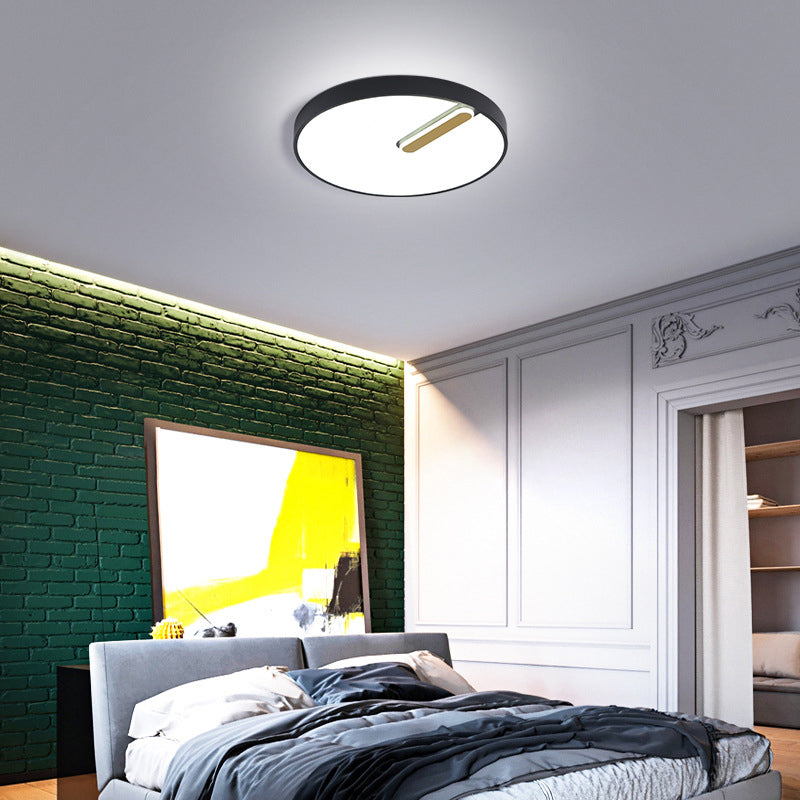 Round Ceiling Mounted Light Minimalist Acrylic Black/White 18"/21.5" Wide LED Flush Light Fixture, Warm/White Light/Remote Control Stepless Dimming Black White Clearhalo 'Ceiling Lights' 'Close To Ceiling Lights' 'Close to ceiling' 'Flush mount' Lighting' 289041