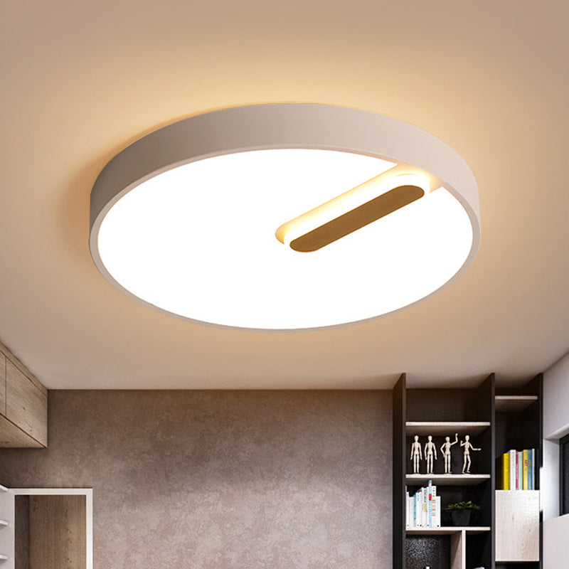 Round Ceiling Mounted Light Minimalist Acrylic Black/White 18"/21.5" Wide LED Flush Light Fixture, Warm/White Light/Remote Control Stepless Dimming White Clearhalo 'Ceiling Lights' 'Close To Ceiling Lights' 'Close to ceiling' 'Flush mount' Lighting' 289045