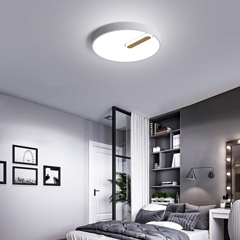 Round Ceiling Mounted Light Minimalist Acrylic Black/White 18"/21.5" Wide LED Flush Light Fixture, Warm/White Light/Remote Control Stepless Dimming White White Clearhalo 'Ceiling Lights' 'Close To Ceiling Lights' 'Close to ceiling' 'Flush mount' Lighting' 289046