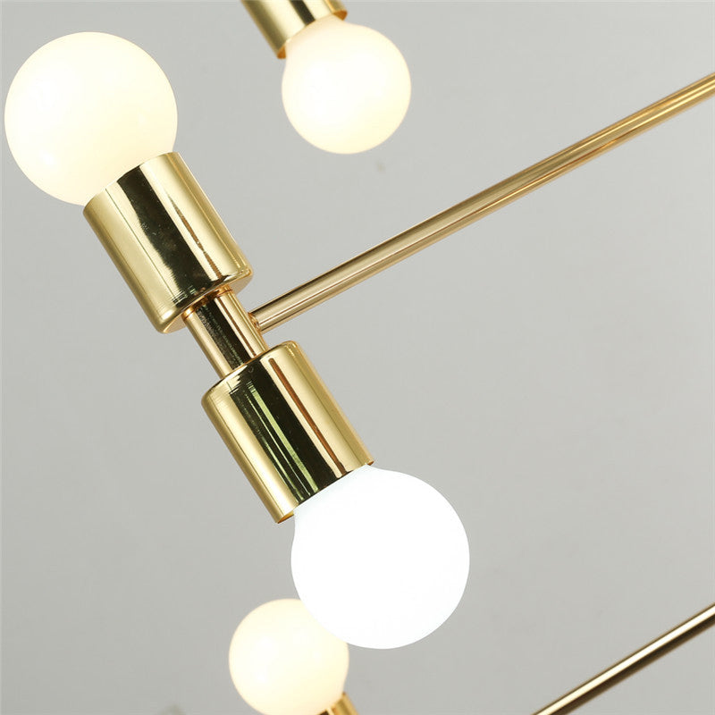 Tiered Metal Hanging Ceiling Light Modern 12 Lights Black/Gold Chandelier Lamp for Living Room Clearhalo 'Ceiling Lights' 'Chandeliers' 'Modern Chandeliers' 'Modern' Lighting' 289075