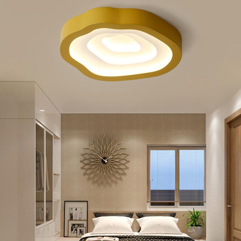 Cloud Acrylic Flushmount Contemporary LED Black/Yellow/Blue Ceiling Light Fixture in Warm/White Light/Third Gear Yellow Warm Clearhalo 'Ceiling Lights' 'Close To Ceiling Lights' 'Close to ceiling' 'Flush mount' Lighting' 289118