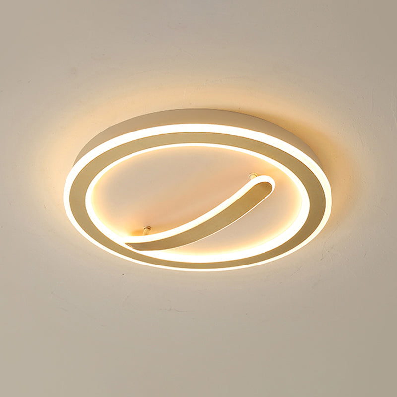 18"/20.5" Wide Circular Ceiling Mount Light Fixture Simple Acrylic Gold/Black and White LED Flush Light, Warm/White Light/Remote Control Stepless Dimming Gold Clearhalo 'Ceiling Lights' 'Close To Ceiling Lights' 'Close to ceiling' 'Flush mount' Lighting' 289331