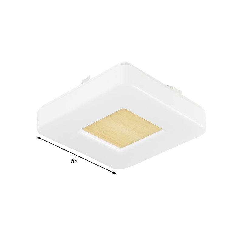 Square Flush Light Modernism Acrylic 8"/14.5"/18.5" Wide LED White Ceiling Mounted Fixture in Warm/White Light Clearhalo 'Ceiling Lights' 'Close To Ceiling Lights' 'Close to ceiling' 'Flush mount' Lighting' 289593