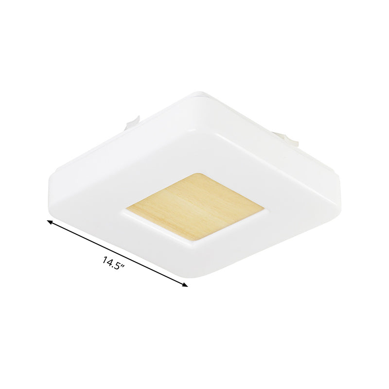 Square Flush Light Modernism Acrylic 8"/14.5"/18.5" Wide LED White Ceiling Mounted Fixture in Warm/White Light Clearhalo 'Ceiling Lights' 'Close To Ceiling Lights' 'Close to ceiling' 'Flush mount' Lighting' 289594