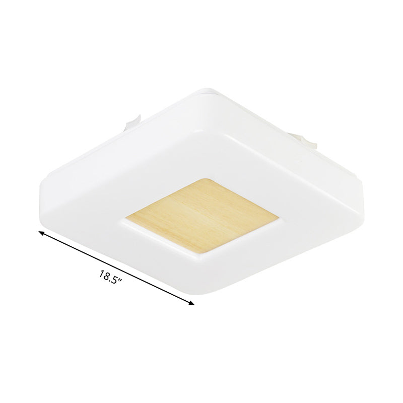 Square Flush Light Modernism Acrylic 8"/14.5"/18.5" Wide LED White Ceiling Mounted Fixture in Warm/White Light Clearhalo 'Ceiling Lights' 'Close To Ceiling Lights' 'Close to ceiling' 'Flush mount' Lighting' 289595