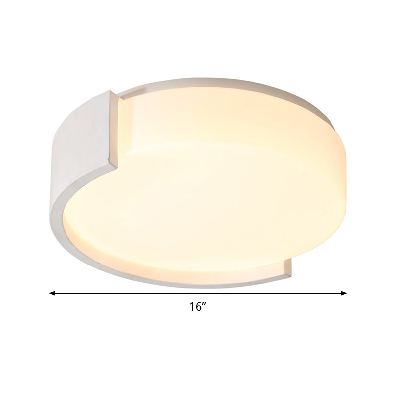 Circle Flushmount Modern Acrylic 16"/20.5" Wide LED White Ceiling Light Fixture in Warm/White Light for Bedroom Clearhalo 'Ceiling Lights' 'Close To Ceiling Lights' 'Close to ceiling' 'Flush mount' Lighting' 289732