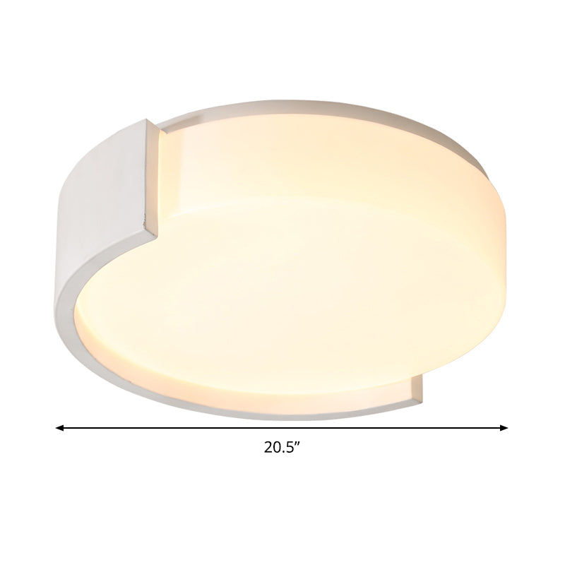 Circle Flushmount Modern Acrylic 16"/20.5" Wide LED White Ceiling Light Fixture in Warm/White Light for Bedroom Clearhalo 'Ceiling Lights' 'Close To Ceiling Lights' 'Close to ceiling' 'Flush mount' Lighting' 289733