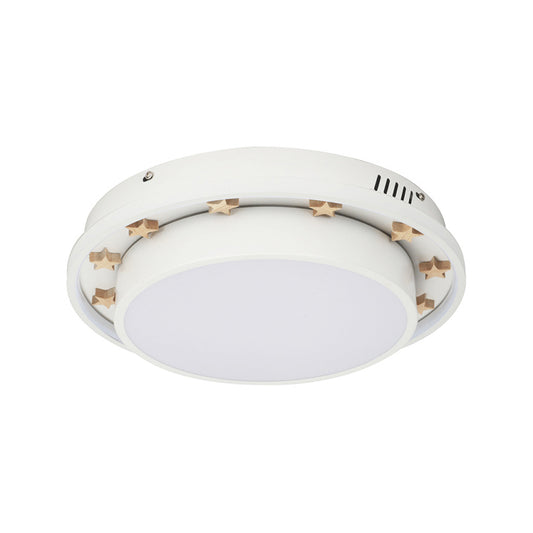 Circular Flush Mount Modernist Metal 16"/19.5" Wide LED White Ceiling Light Fixture for Bedroom Clearhalo 'Ceiling Lights' 'Close To Ceiling Lights' 'Close to ceiling' 'Flush mount' Lighting' 289861