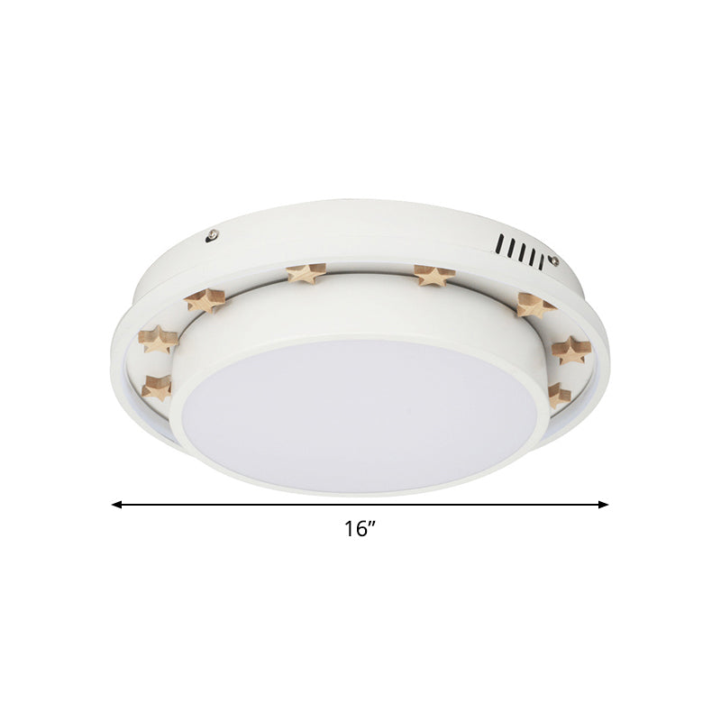 Circular Flush Mount Modernist Metal 16"/19.5" Wide LED White Ceiling Light Fixture for Bedroom Clearhalo 'Ceiling Lights' 'Close To Ceiling Lights' 'Close to ceiling' 'Flush mount' Lighting' 289862